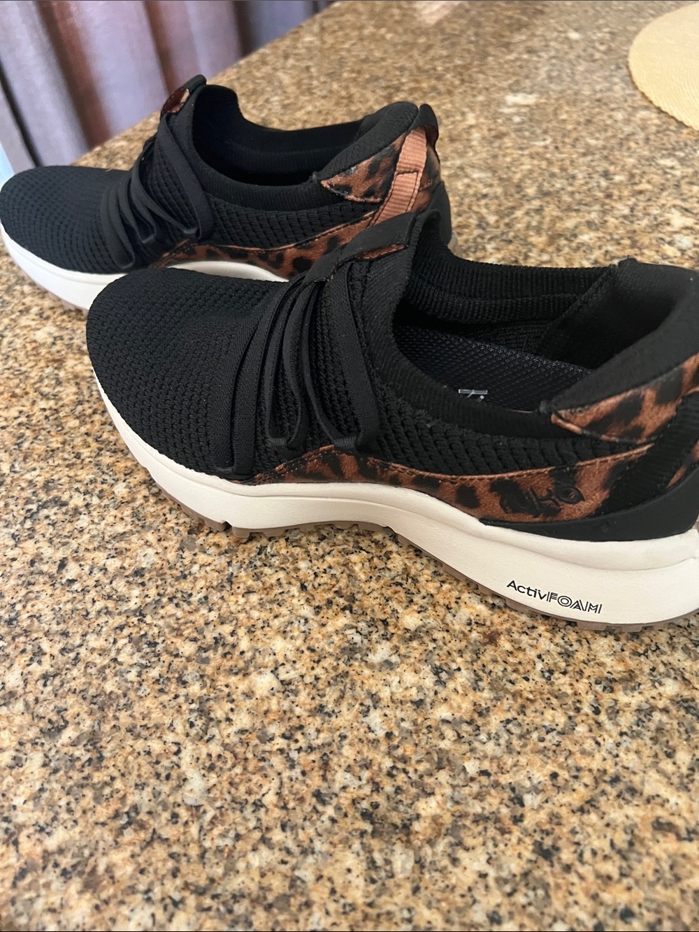 RYka  Knit Slip-On Sneakers with Leopard Trim - Women